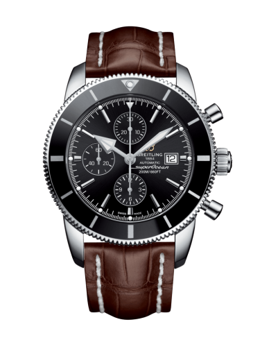 Breitling A1331212/BF78/756P/A20BA.1 : Superocean Heritage II 46 Chronograph Stainless Steel / Black / Black /  Croco / Pin