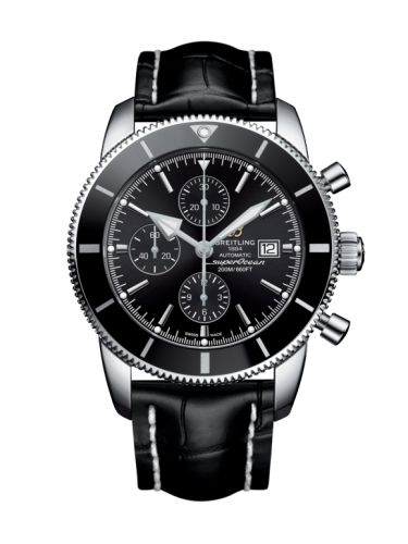 Breitling A1331212/BF78/760P/A20BA.1 : Superocean Heritage II 46 Chronograph Stainless Steel / Black / Black /  Croco / Pin