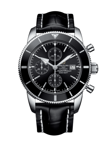 Breitling A1331212/BF78/761P/A20D.1 : Superocean Heritage II 46 Chronograph Stainless Steel / Black / Black /  Croco / Folding