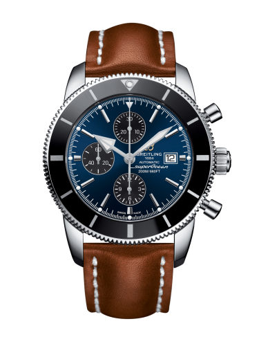 Breitling A1331212/C968/439X/A20BA.1 : Superocean Heritage II 46 Chronograph Stainless Steel / Black / Bue / Calf / Pin