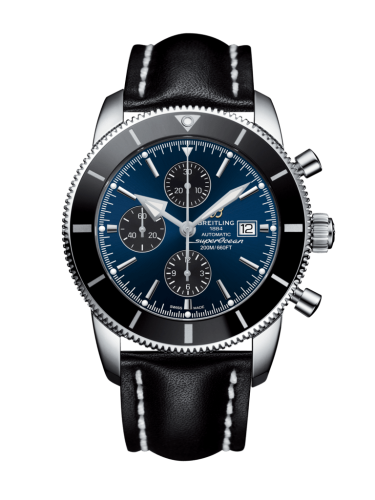 Breitling A1331212/C968/442X/A20D.1 : Superocean Heritage II 46 Chronograph Stainless Steel / Black / Blue / Calf / Folding