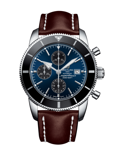 Breitling A1331212/C968/443X/A20BA.1 : Superocean Heritage II 46 Chronograph Stainless Steel / Black / Blue / Calf / Pin