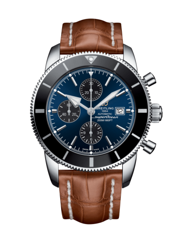 Breitling A1331212/C968/754P/A20BA.1 : Superocean Heritage II 46 Chronograph Stainless Steel / Black / Blue / Croco / Pin