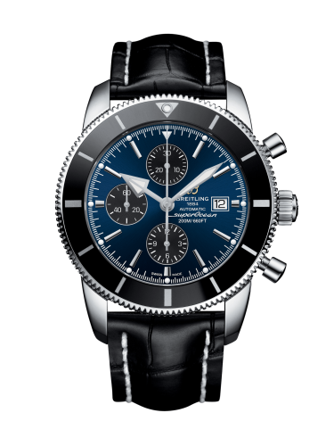 Breitling A1331212/C968/760P/A20BA.1 : Superocean Heritage II 46 Chronograph Stainless Steel / Black / Blue / Croco / Pin