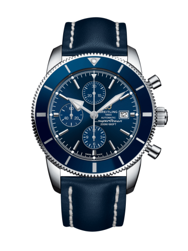 Breitling  A1331216/C963/102X/A20D.1 : Superocean Heritage II 46 Chronograph Stainless Steel / Blue / Blue /  Calf / Folding