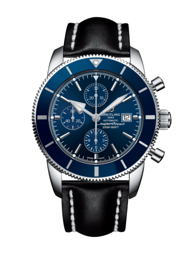 Breitling A1331216/C963/441X/A20BA.1 : Superocean Heritage II 46 Chronograph Stainless Steel / Blue / Blue /  Calf / Pin