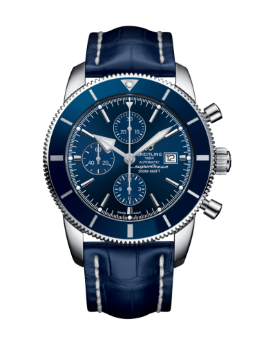 Breitling  A1331216/C963/746P/A20BA.1 : Superocean Heritage II 46 Chronograph Stainless Steel / Blue / Blue /  Croco / Pin