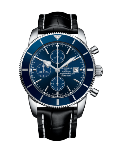 Breitling  A1331216/C963/760P/A20BA.1 : Superocean Heritage II 46 Chronograph Stainless Steel / Blue / Blue /  Croco / Pin