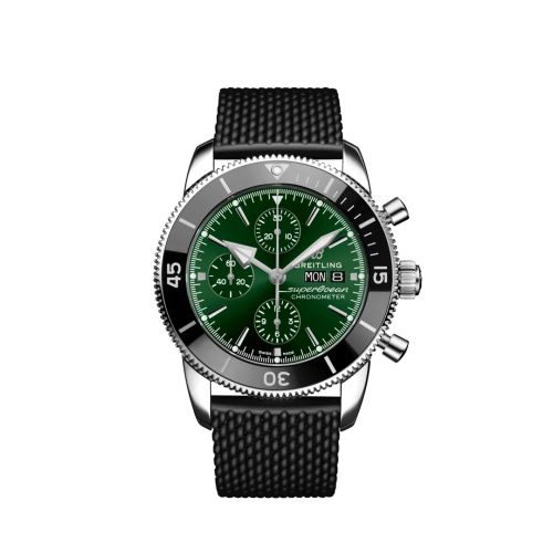 Breitling A13313121L1S1 : Superocean Heritage II Chronograph 44 Stainless Steel / Green / Rubber