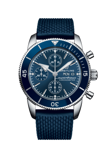 Breitling A13313161C1S1 : Superocean Heritage II Chronograph 44 Stainless Steel / Blue / Rubber / Folding