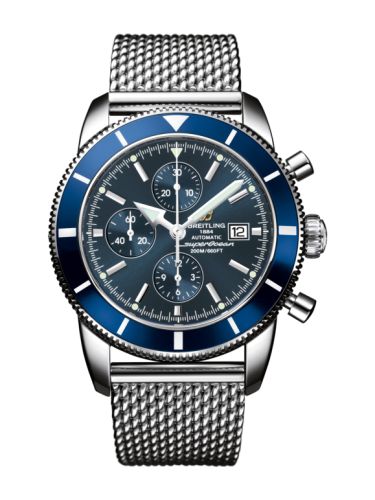 Breitling A1332016.C758.152A : Superocean Heritage 46 Chronograph Stainless Steel / Blue / Blue / Milanese