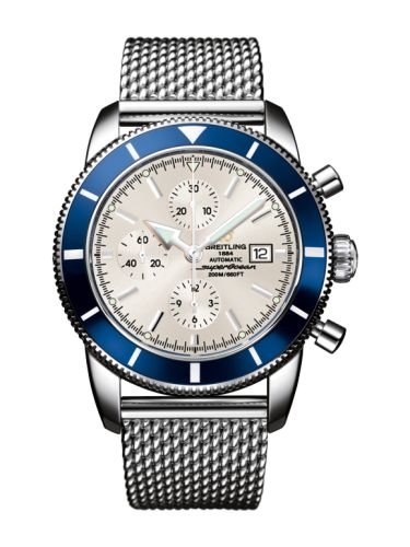 Breitling A1332016.G698.152A : Superocean Heritage 46 Chronograph Stainless Steel / Blue / Stratus Silver / Milanese