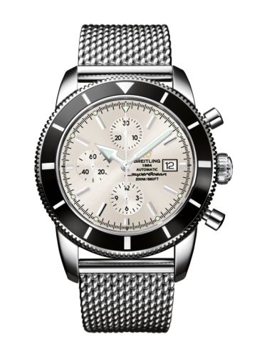 Breitling A1332024.G698.152A : Superocean Heritage 46 Chronograph Stainless Steel / Black / Stratus Silver / Milanese