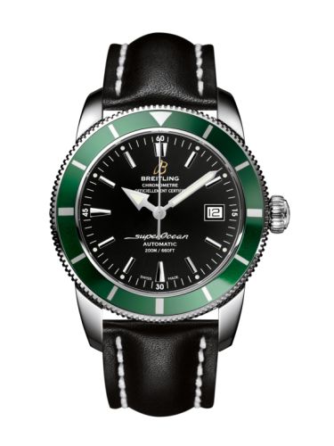 Breitling A1732136.BA61.435X : Superocean Heritage 42 Stainless Steel / Green / Volcano Black / Calf