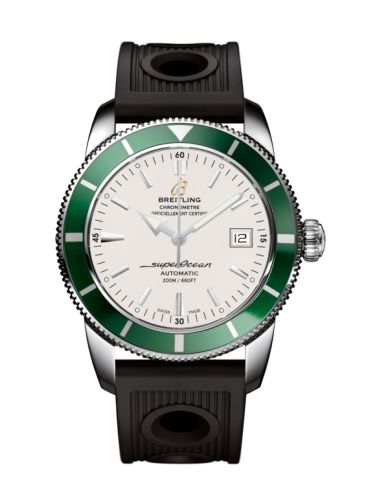 Breitling A1732136.G717.200S : Superocean Heritage 42 Stainless Steel / Green / Stratus Silver / Rubber 