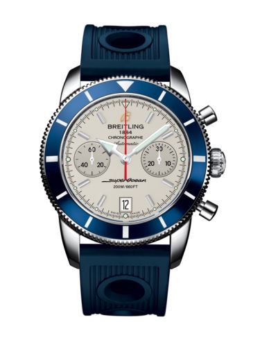 Breitling A2337016.G753.211S : Superocean Heritage 44 Chronograph Stainless Steel / Blue / Silver / Rubber