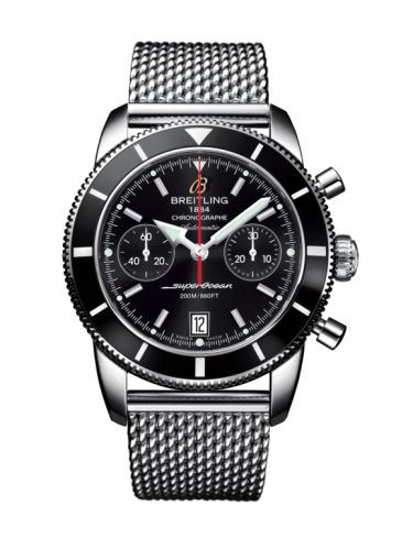 Breitling A2337024.BB81.154A : Superocean Heritage 44 Chronograph Stainless Steel / Black / Black / Milanese