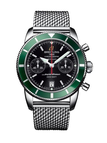 Breitling A2337036.BB81.154A : Superocean Heritage 44 Chronograph Stainless Steel / Green / Black / Milanese