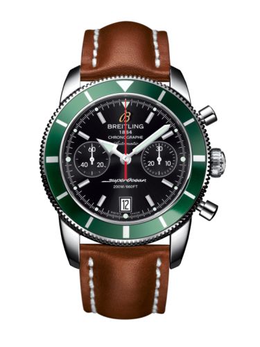 Breitling A2337036.BB81.433X : Superocean Heritage 44 Chronograph Stainless Steel / Green / Black / Calf