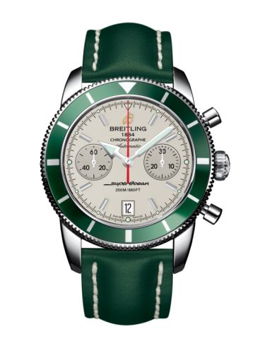 Breitling A2337036.G753.189X : Superocean Heritage 44 Chronograph Stainless Steel / Green / Silver / Calf
