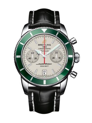 Breitling A2337036.G753.743P : Superocean Heritage 44 Chronograph Stainless Steel / Green / Silver / Croco