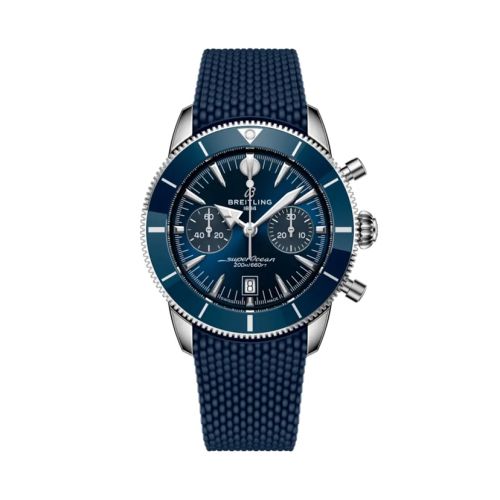 Breitling AB0156161C1S1 : Superocean Heritage B01 Chronograph 42 Stainless Steel / Blue / Rubber