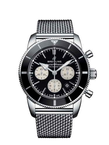 Breitling AB0162121B1A1 : Superocean Heritage II B01 Chronograph 44 Stainless Steel / Black / Bracelet