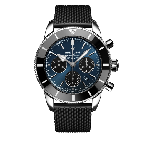 Breitling AB0162121C1S1 : Superocean Heritage II B01 Chronograph 44 Stainless Steel / Blue / Rubber / Folding