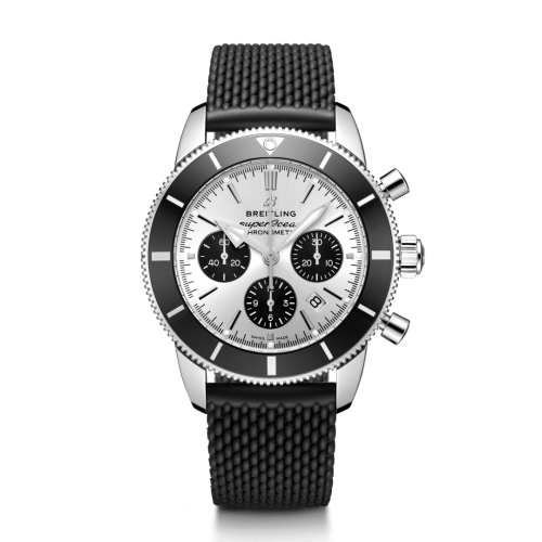 Breitling AB0162121G1S1 : Superocean Heritage II B01 Chronograph 44 Stainless Steel / Silver / Rubber / Folding