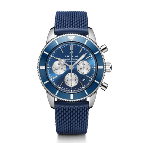 Breitling AB0162161C1S1 : Superocean Heritage II B01 Chronograph 44 Stainless Steel / Blue / Rubber / Folding