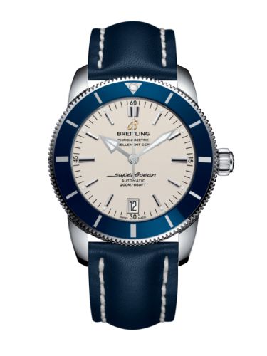 Breitling AB201016/G827/105X/A20BA.1 : Superocean Heritage II 42 Stainless Steel / Blue / Silver / Calf / Pin