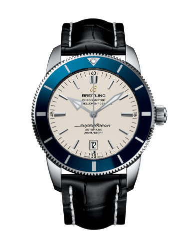 Breitling AB202016/G828/760P/A20BA.1 : Superocean Heritage II 46 Stainless Steel / Blue / Silver / Croco / Pin