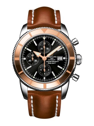 Breitling U1332012.B908.439X : Superocean Heritage 46 Chronograph Stainless Steel / Red Gold  / Black /  Calf