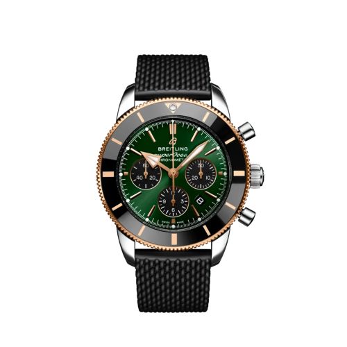 Breitling UB01622A1L1S1 : Superocean Heritage II B01 Chronograph 44 Stainless Steel / Red Gold / Green