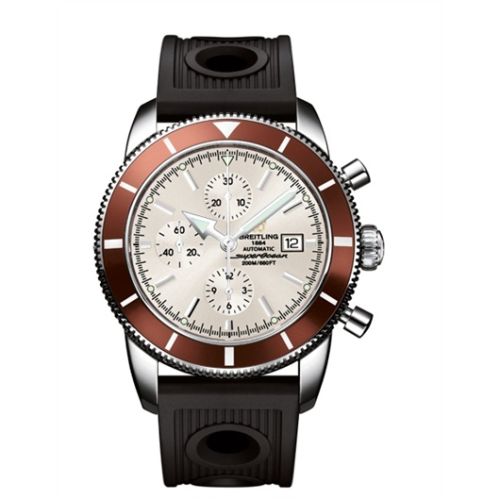 Breitling A1332033.G698.201S : Superocean Heritage 46 Chronograph Stainless Steel / Bronze / Stratus Silver / Rubber