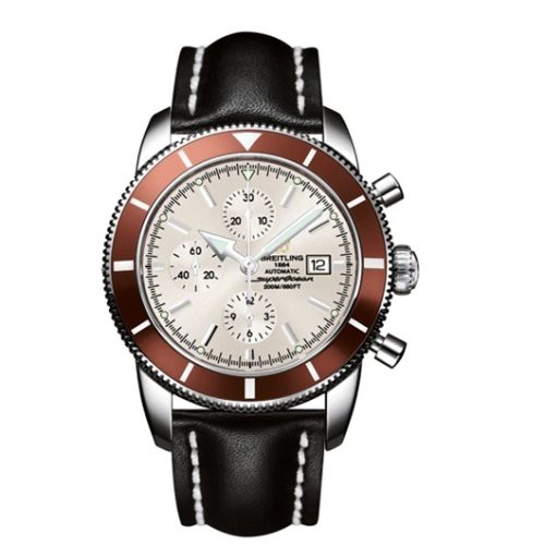 Breitling A1332033.G698.441X : Superocean Heritage 46 Chronograph Stainless Steel / Bronze / Stratus Silver / Calf