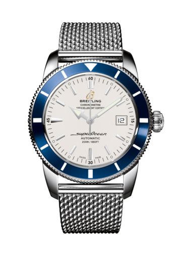 Breitling A1732116|G717|154A : Superocean Heritage 42 Stainless Steel / Blue / Stratus Silver / Milanese