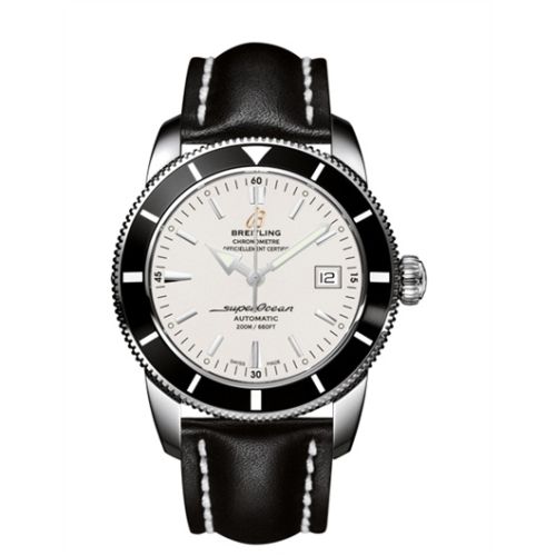 Breitling A1732124.G717.435X : Superocean Heritage 42 Stainless Steel / Black / Stratus Silver / Calf