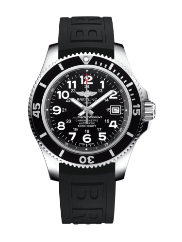 Breitling A17365C91B1S2 : Superocean II 42 Stainless Steel / Volcano Black / Rubber / Folding