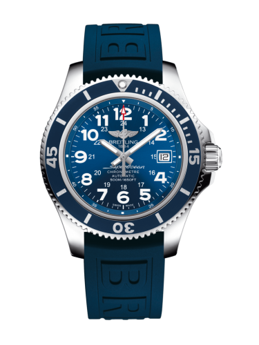 Breitling A17365D11C1S2 : Superocean II 42 Stainless Steel / Blue / Mariner Blue / Rubber / Pin