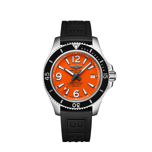 Breitling A17366D71O1S1 : Superocean 42 Stainless Steel / Orange / Rubber / Pin