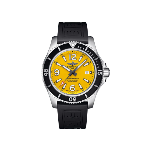 Breitling A17367021I1S1 : Superocean 44 Stainless Steel / Yellow / Rubber - Pin