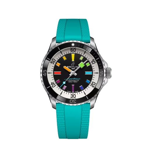 Breitling A17375211B2S2 : SuperOcean Automatic 42 Stainless Steel / Black - Rainbow / Rubber