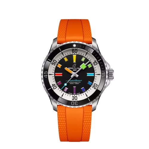 Breitling A17375211B2S3 : SuperOcean Automatic 42 Stainless Steel / Black - Rainbow / Rubber