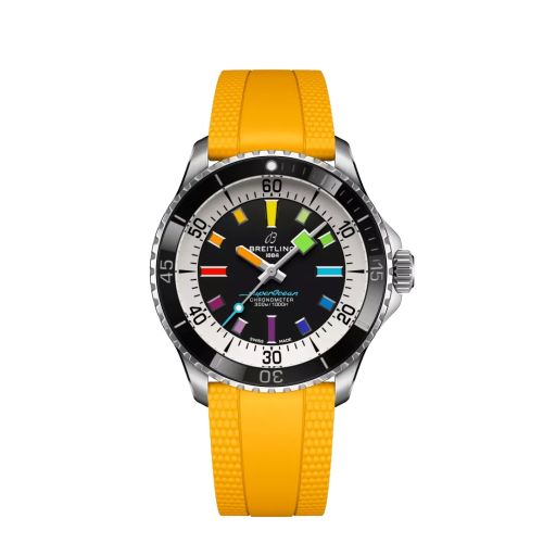 Breitling A17375211B2S4 : SuperOcean Automatic 42 Stainless Steel / Black - Rainbow / Rubber