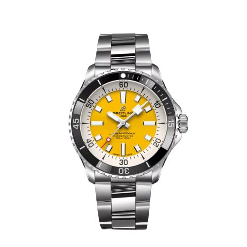 Breitling A17375211I1A1 : SuperOcean Automatic 42 Stainless Steel / Yellow / Bracelet