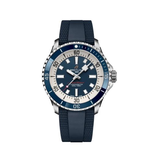 Breitling A17375E71C1S1 : SuperOcean Automatic 42 Stainless Steel / Blue / Rubber