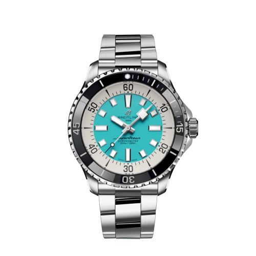 Breitling A17376211L2A1 : SuperOcean Automatic 44 Stainless Steel / Turquoise / Bracelet
