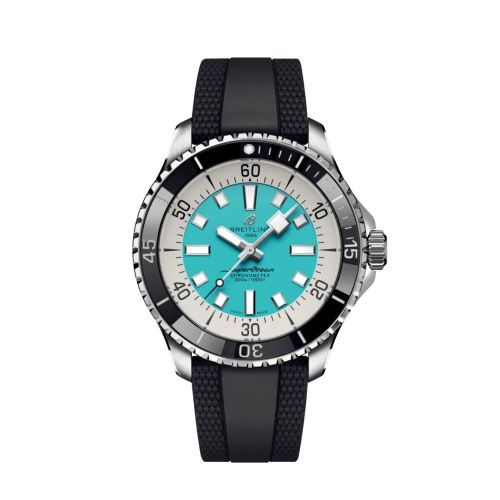 Breitling A17376211L2S1 : SuperOcean Automatic 44 Stainless Steel / Turquoise / Rubber