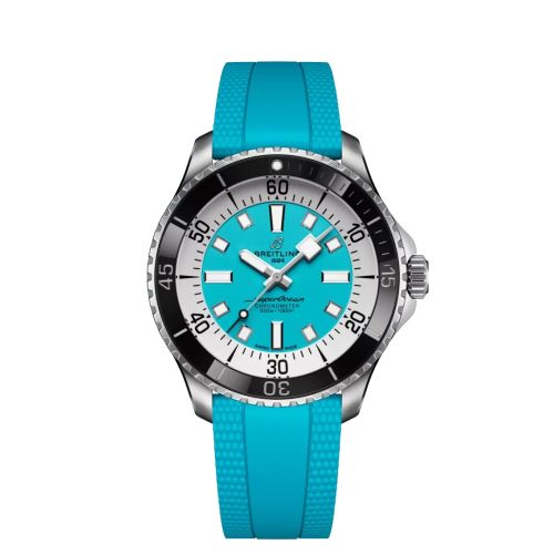 Breitling A17376211L2S2 : SuperOcean Automatic 44 Stainless Steel / Turquoise / Rubber